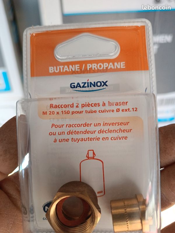 Raccords, coudes, détendeurs, lyre, flexibles gaz butane propane groupe sécurité chauffe eau (image 12)