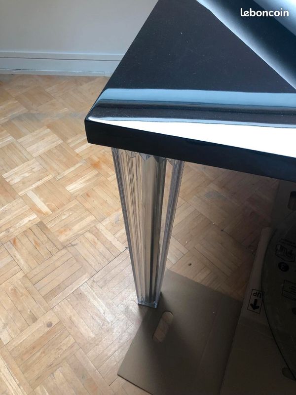 Table rectangulaire style kartelldimensions 190cmx90cm plateau verre noir (image 2)