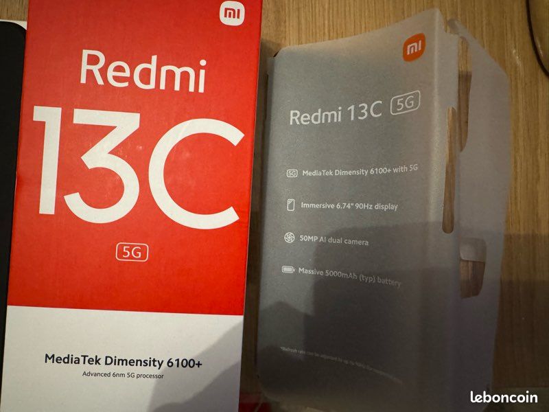 Téléphone Redmi 13C 128GB neuf avec coque (image 5)