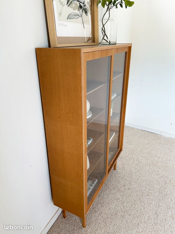 Armoire Suspendue Murale Lyon Chêne – Vitrée, 40x31x60 Cm, Rangement Cuisine Salle De Bain, Style Scandinave