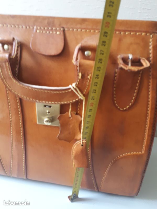Sac Vintage Type Docteur En Cuir Koschi - Marron - Authentique - Occasion