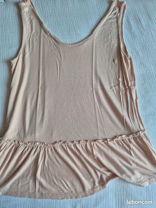 Débardeur Femme Modehuis Saumon Taille 40/42 Avec Broderie - état Neuf