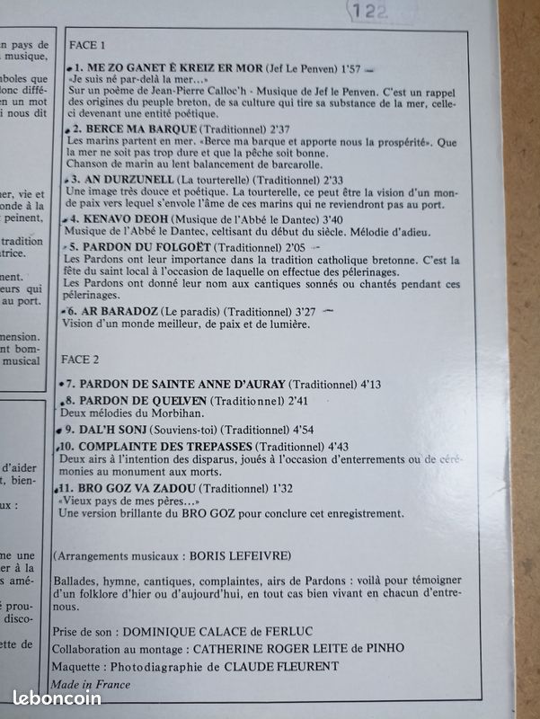Lot de 5 albums bretons vinyles 33tr/mn, dont 1 double (image 19)