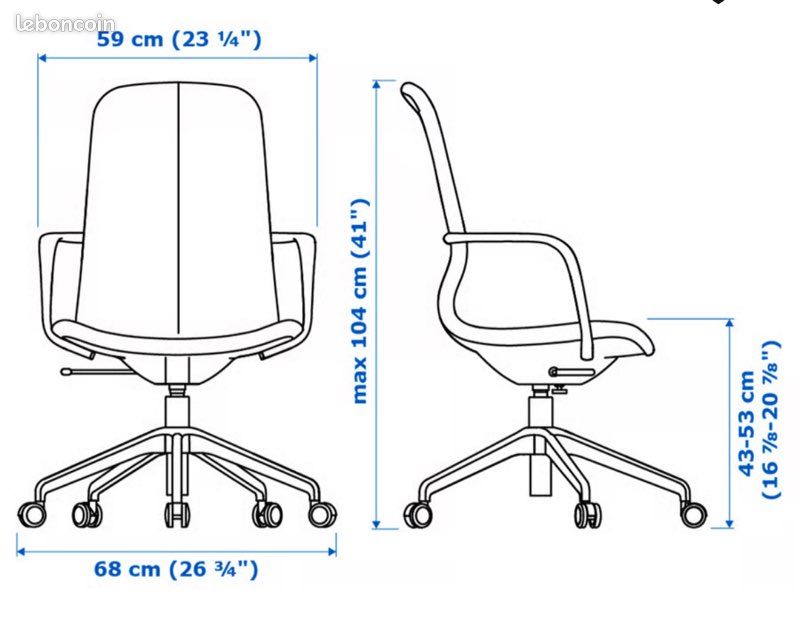 Chaise bureau BLANCHE IKEA (image 4)