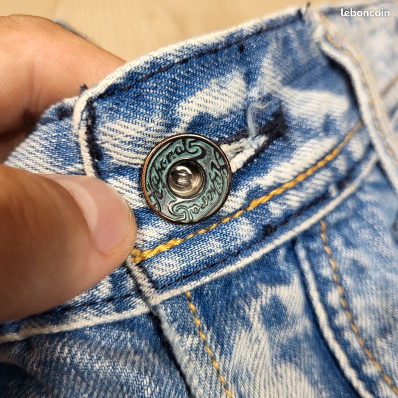 Jean Kaporal Homme 38/40 Bleu Délavé Y2K Coupe Droite Bootcut Vintage Streetwear (image 4)