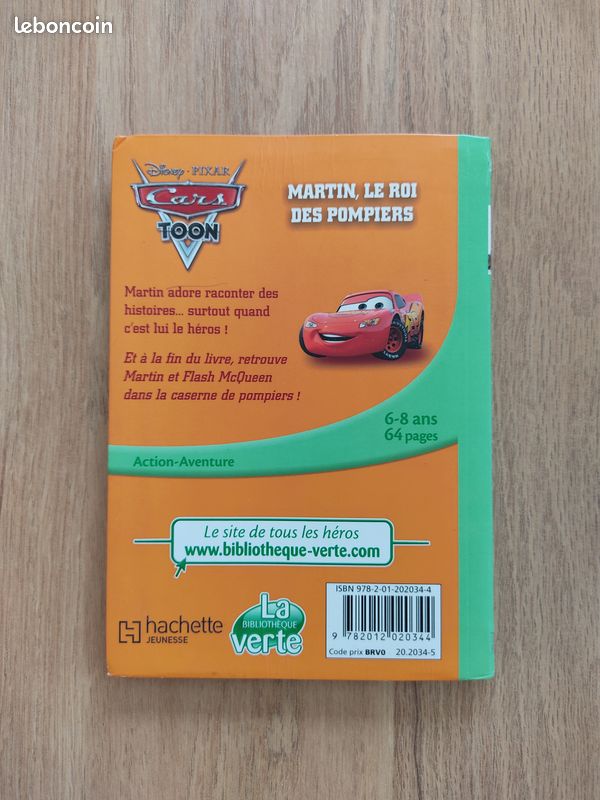 Livre bibliothèque verte cars toon (image 2)