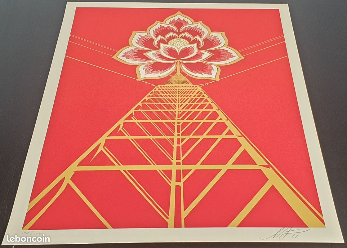 Shepard Fairey (OBEY) - Affiche Edition Limitée à 375ex. - Flower Power Red - 2021 (image 9)