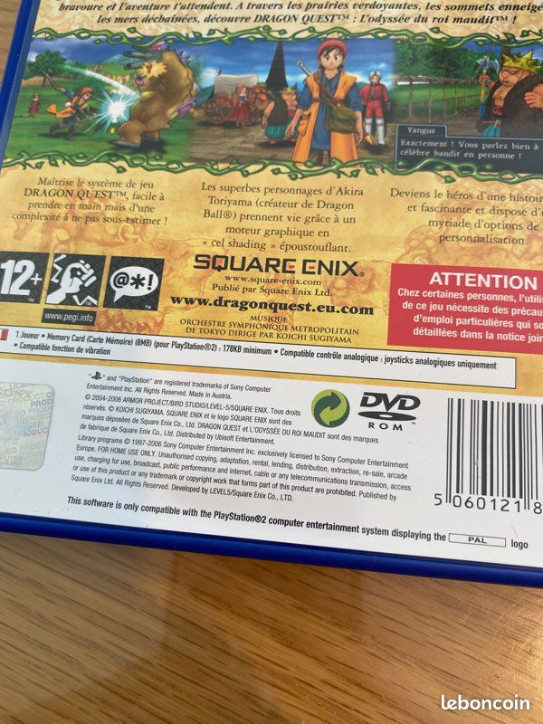 Dragon Quest: L'Odyssée Du Roi Maudit - PS2 2006 - Version PAL France - Boîte Seule (sans Jeu)