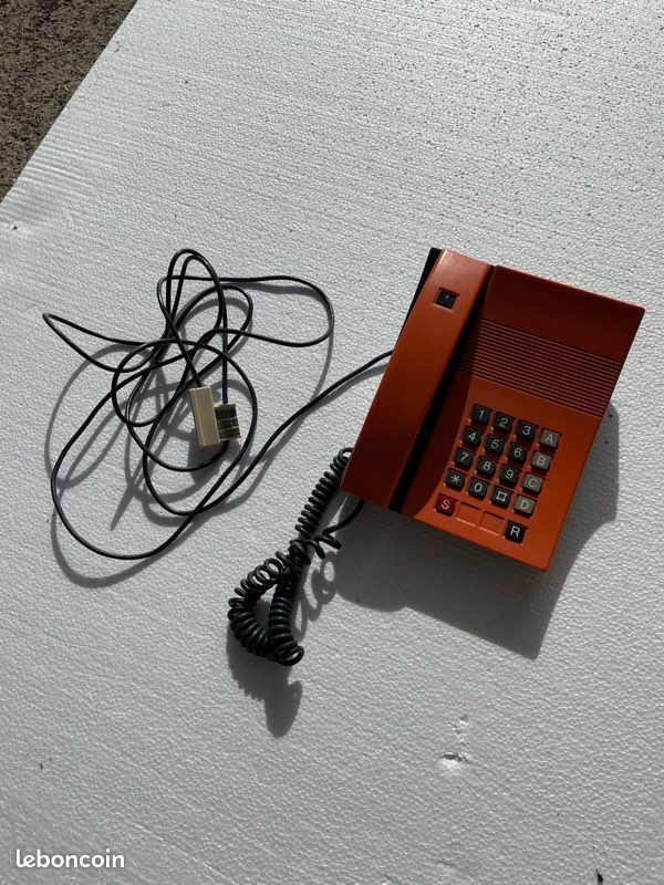 Téléphone vintage Digitel 2000 - Orange - Années 80