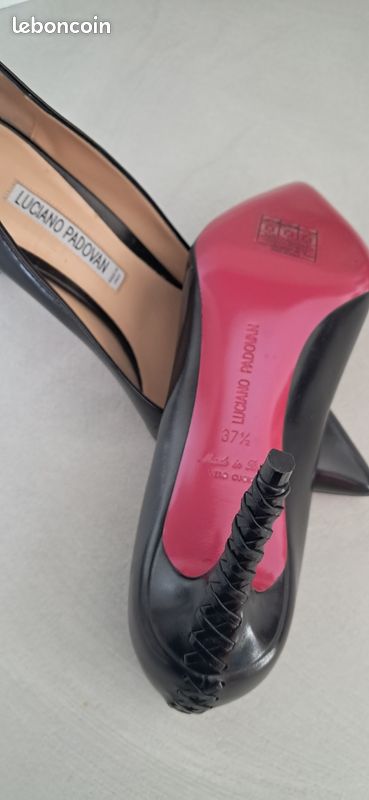 Escarpins Luciano Padovan En Cuir Noir – Taille 39, Talons Hauts, Occasion En Super état