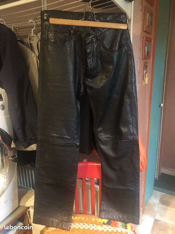 Pantalon En Cuir Arden B. Taille 6 (équivalent 30) - Beige Clair - Très Rare Et En Très Bon état