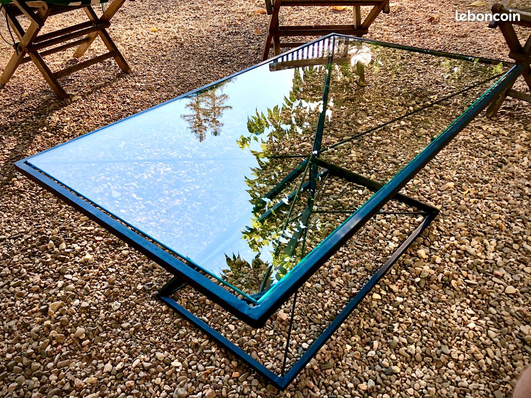 TABLE BASSE - Métal et verre - Ferronnerie (image 3)