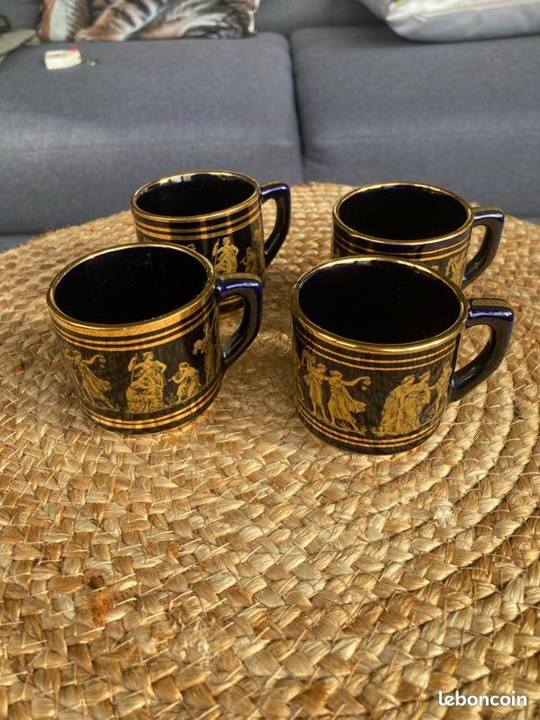 Lot de 2 tasses vintage Primevère de VF Paris | Assiettes anciennes