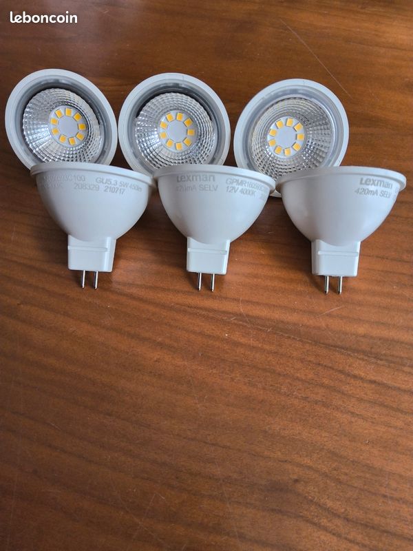 💡 Lot de 6 ampoules Led GU5.3 5w 450lm 420mA SELV 12V 4000k 💡 (image 3)