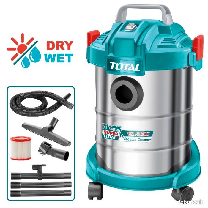 Aspirateur eau et poussières filaire 800 W cuve 12 litres (image 1)