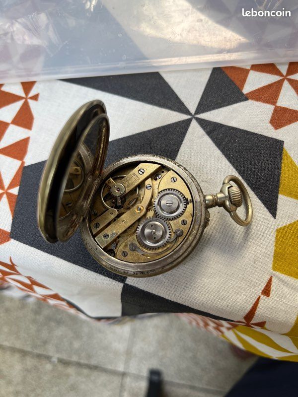 Montre de poche ancienne en argent massif – vers 1900 – à