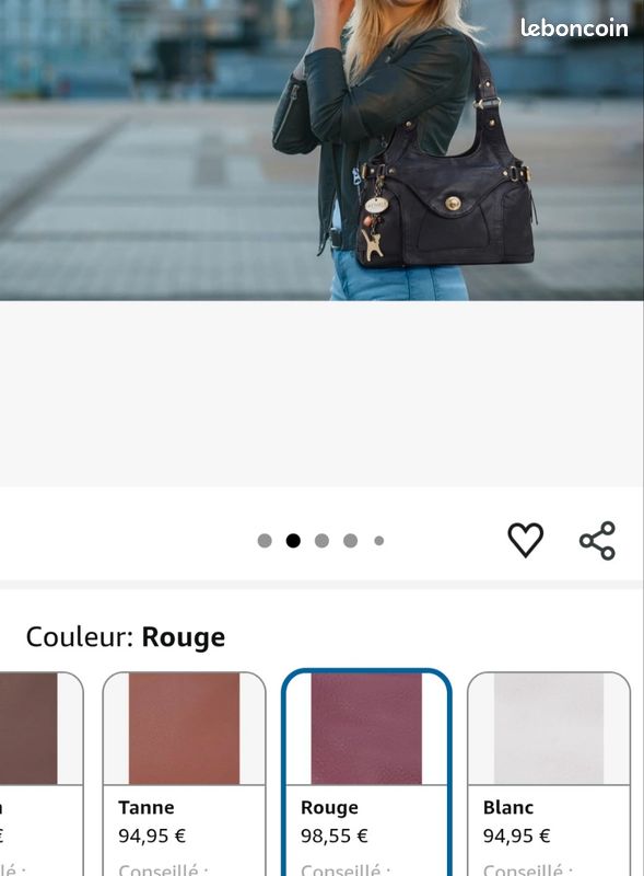 Sac à main cuir rouge marque Catwalk (image 13)