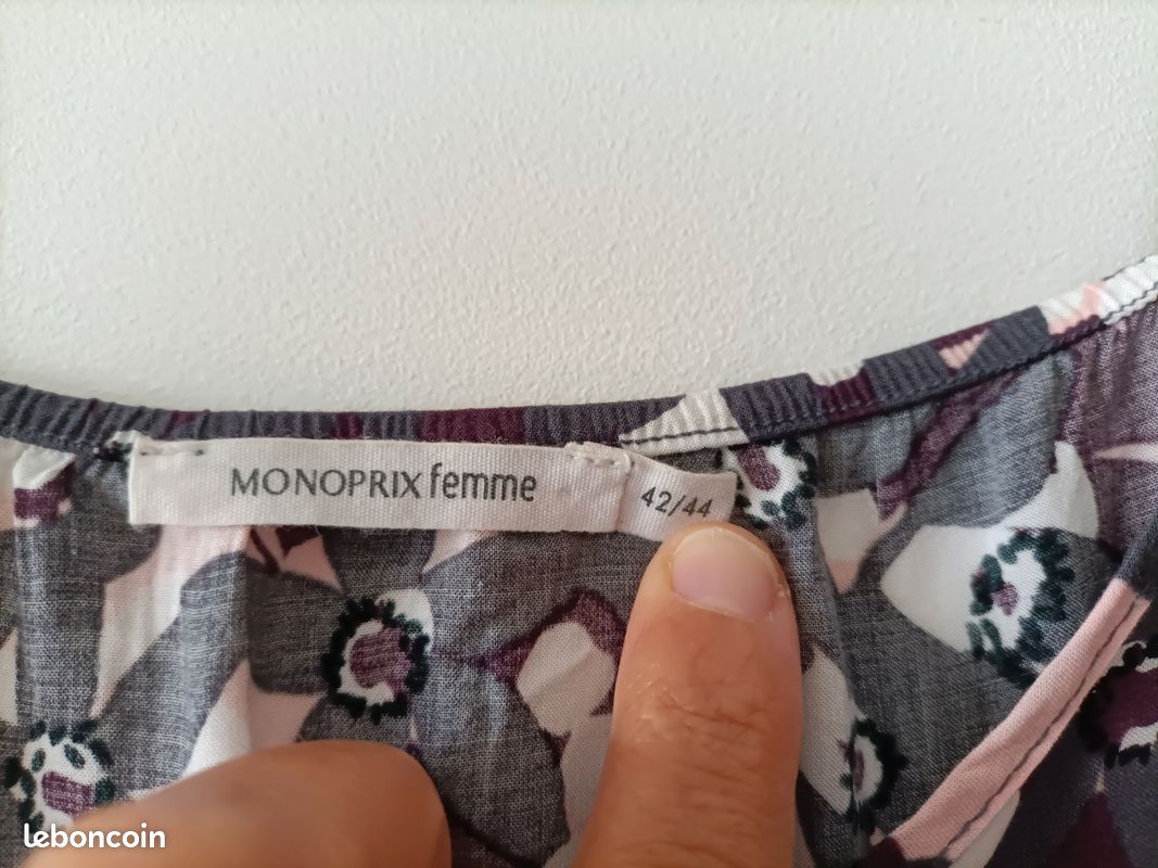 Robe d'été Monoprix Femme T42/44 (k17) (image 2)