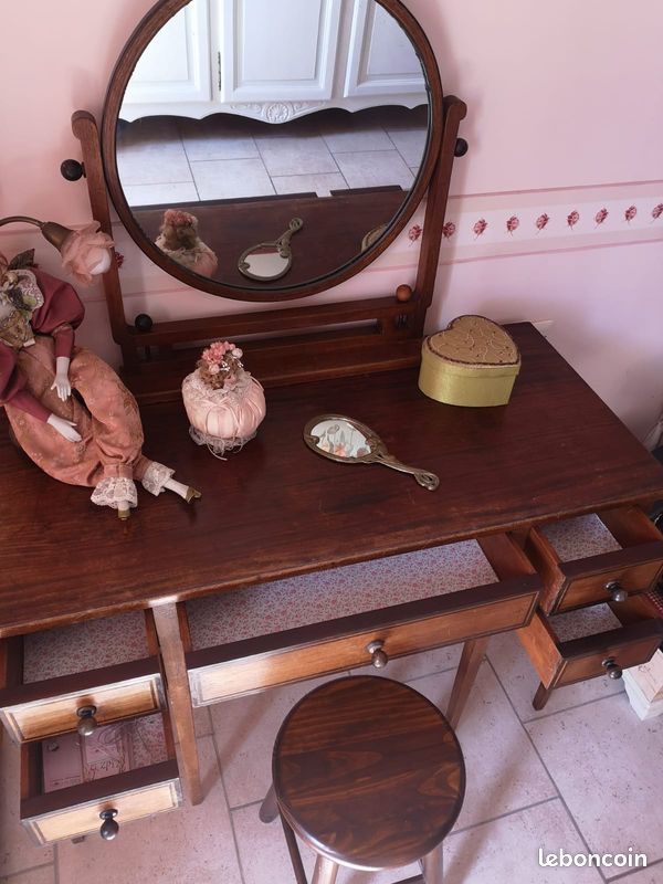 Superbe coiffeuse style annees 30 ancienne en bois (image 5)