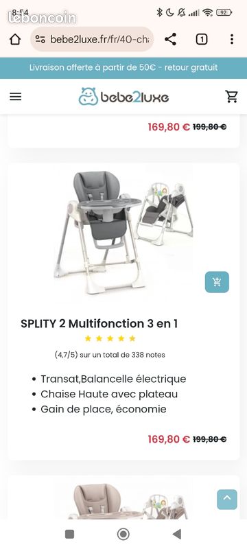 Chaise haute balancelle (image 7)