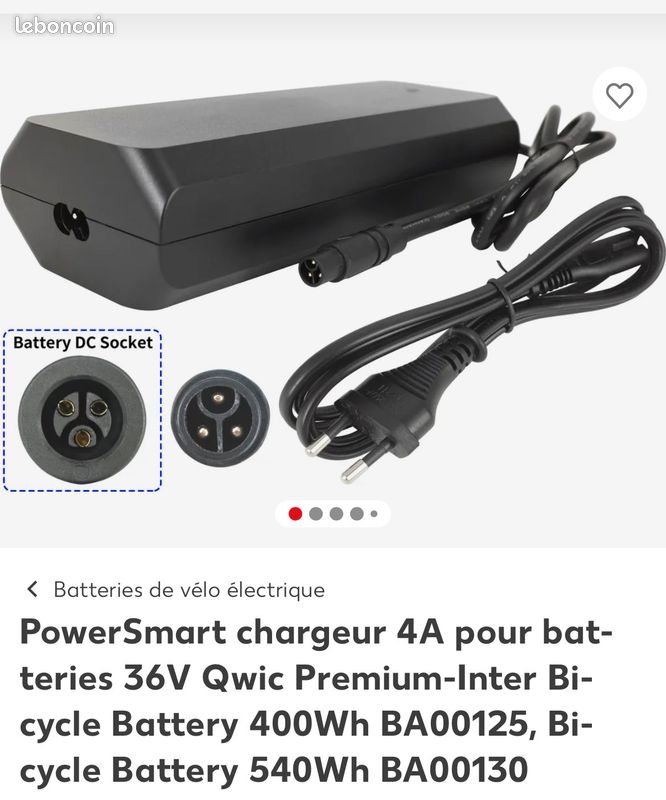 Chargeur Vélo Électrique BMZ 36V 4A - Compatible MAXX Crossmaxx EL - NEUF