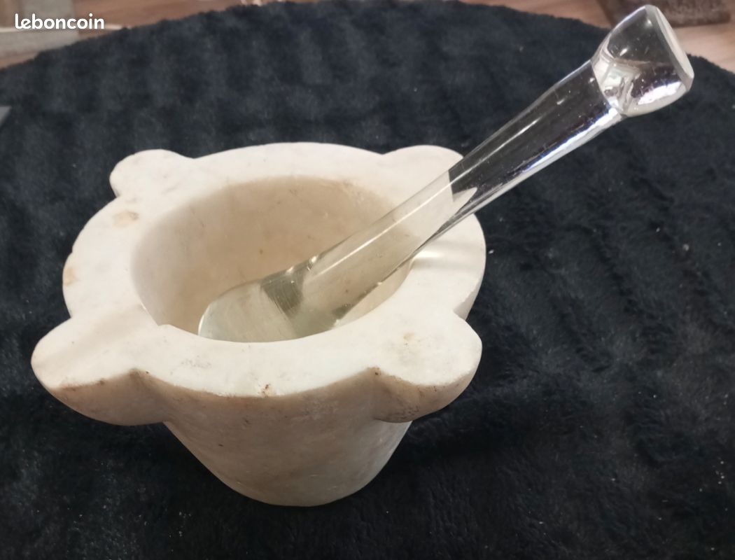 Grand Mortier Et Pilon En Verre Cristal épais - Déco Ou Cuisine