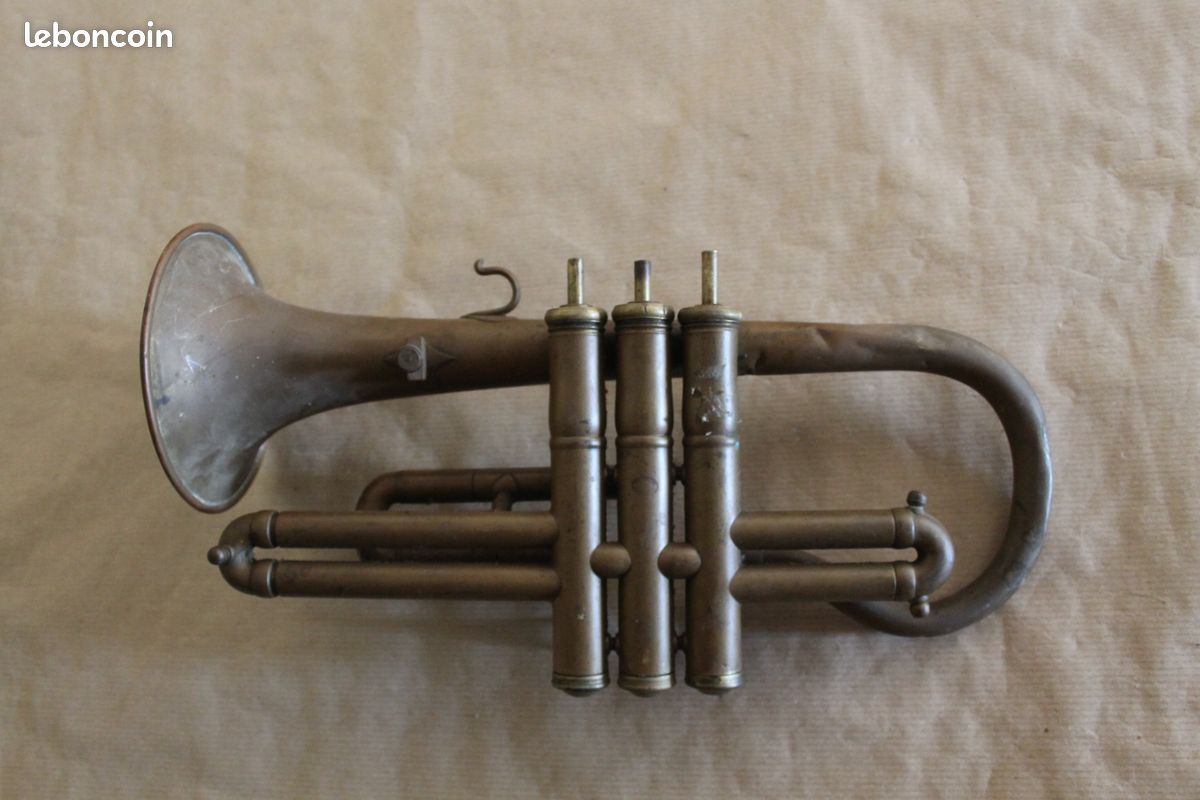 Ancien cornet à pistons F. Besson pour restauration ou récupération bloc pistons avant 1887 (image 1)