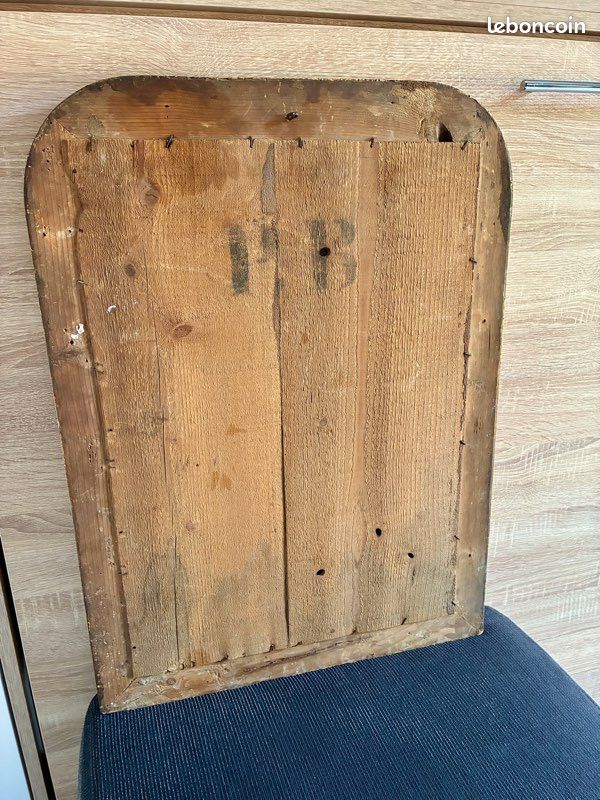 Miroir ancien 19ème avec cadre bois et staff coloris bronze doré (image 4)