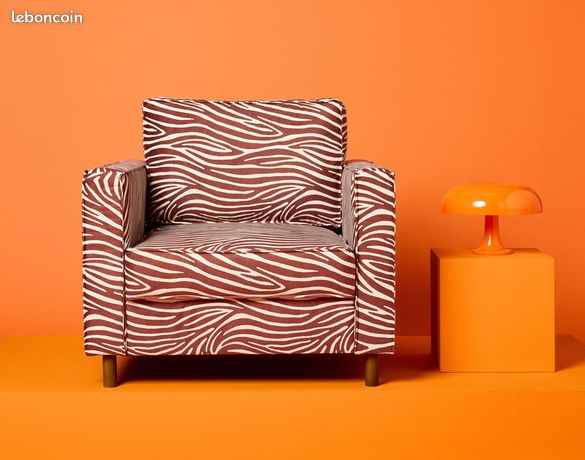 Jake fauteuil zèbre en velours Ameublement