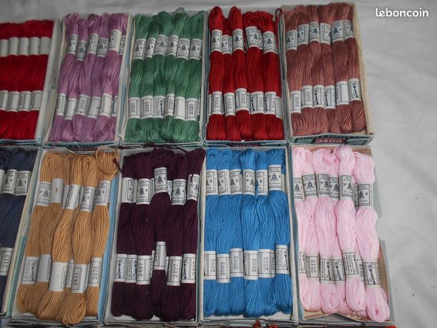 Lots échevettes DMC Retors à Broder N°4 - Coton à Broder Ancien - Couleurs Variées