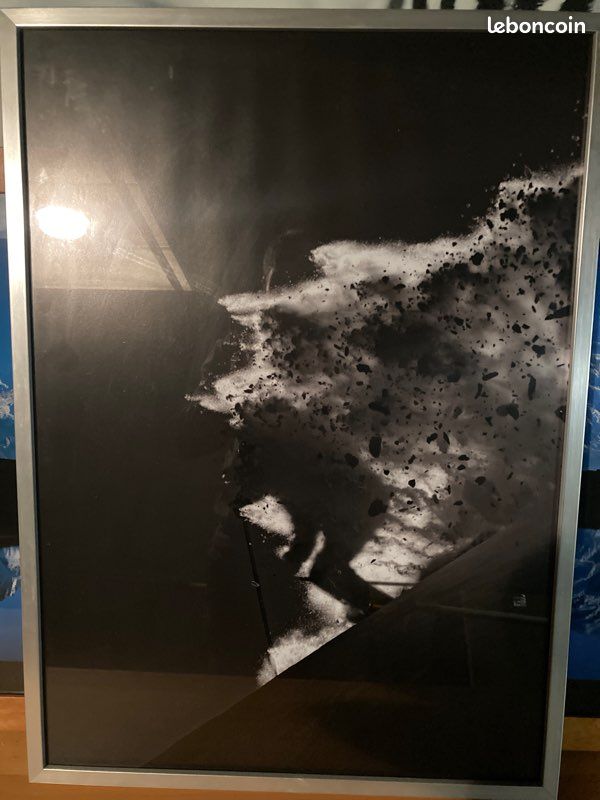 Vends tirage encadré d’un skieur en contre jour (image 1)