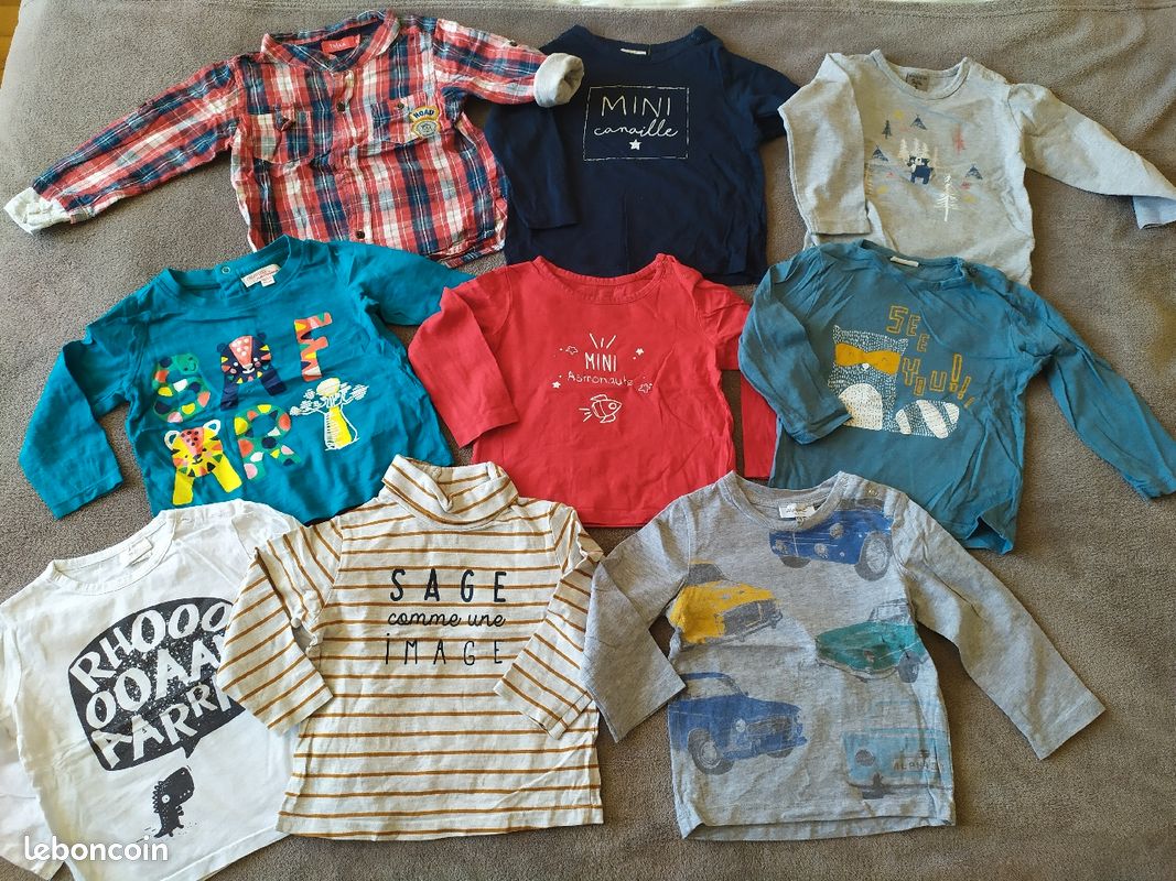 Lot de 9 hauts taille 18 mois (image 1)