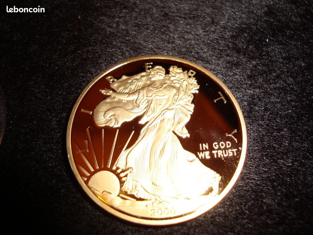 Pièce américaine plaquée or Liberté an 2000 (image 1)