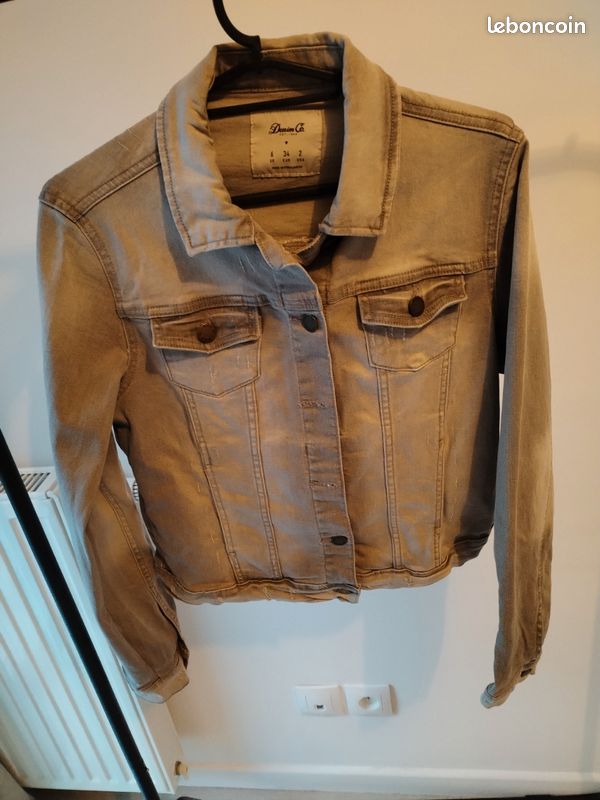 🩶 Veste en jean grise – style casual et tendance 👖✨ (image 1)