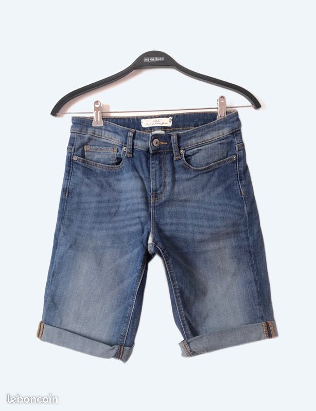 Short en jeans H&M bleu délavé denim T36/27 Vêtements