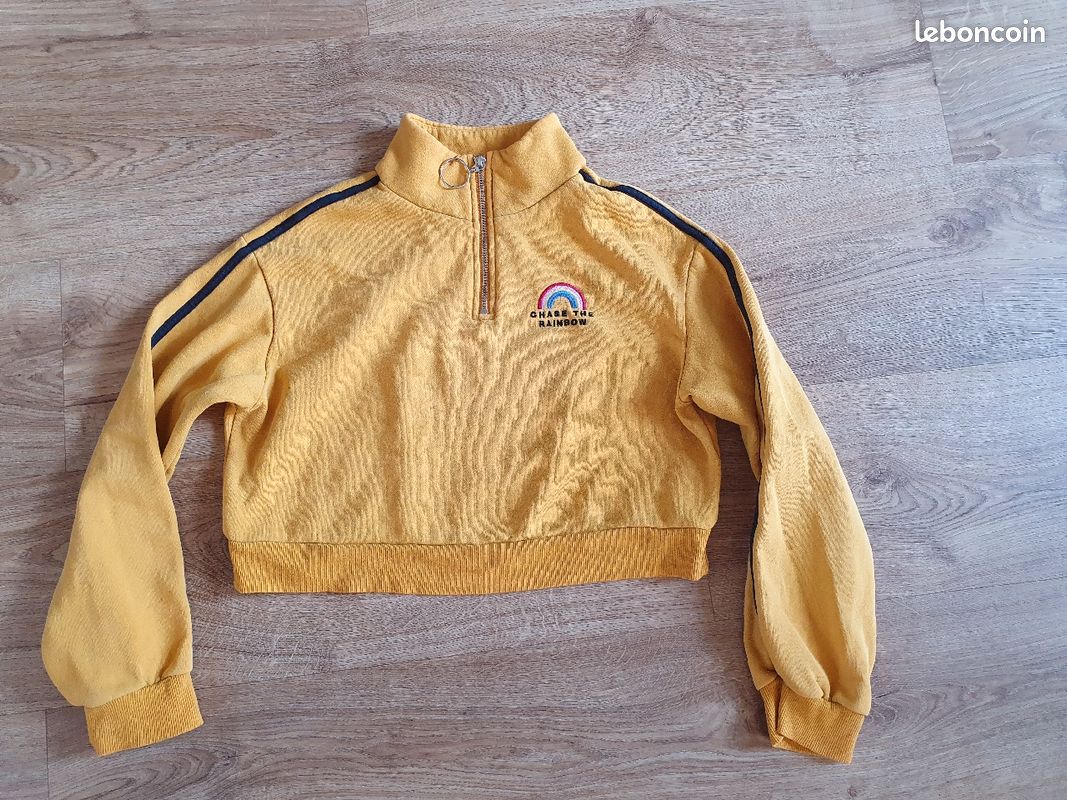 Sweat court manches longues moutarde XS (image 1)