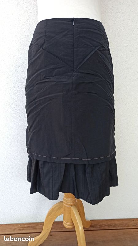Jupe Longue Affinités Armand Thiery - Taille 42, En Lin, Couleur Marron, Occasion