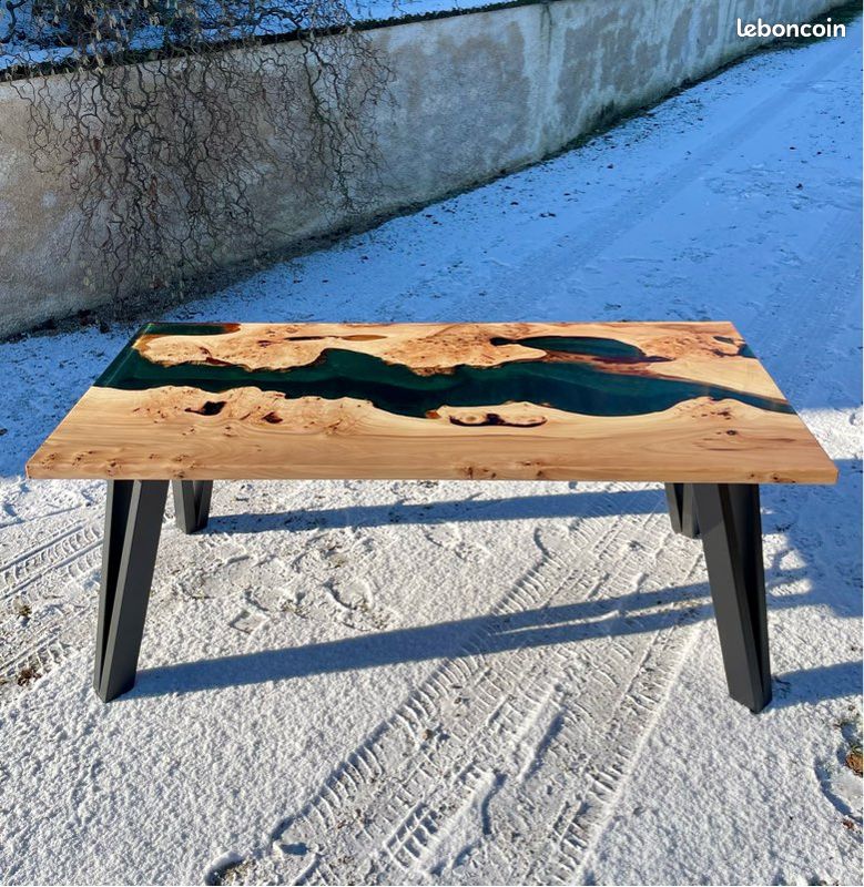 Création table rivière mobilier bois résine epoxy (image 4)