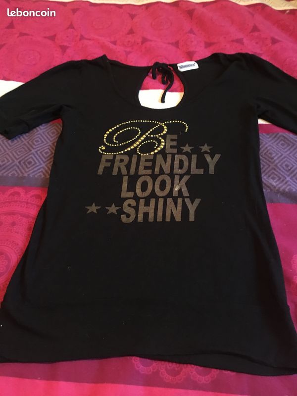Teeshirt long pierres brillants (image 2)