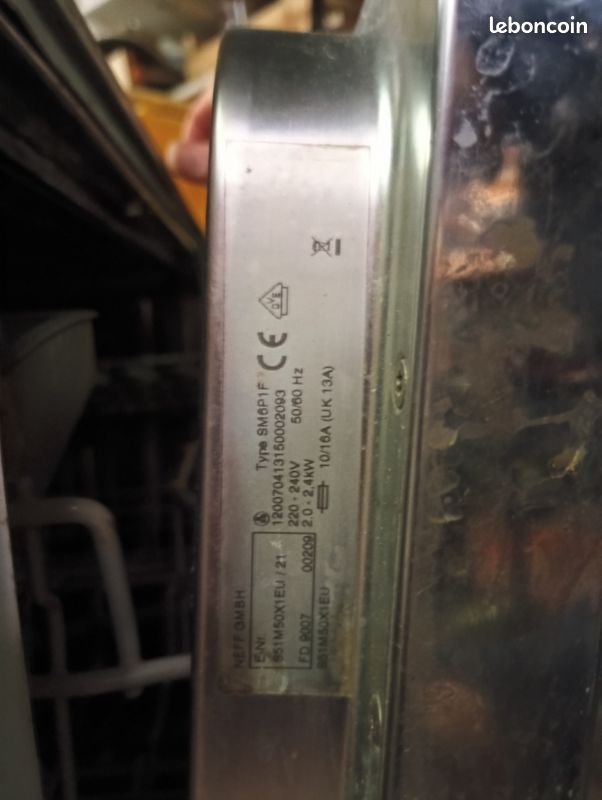Lave-vaisselle NEFF – Vendu en pièces détachées – Groupe BSH– type S51M50X / S51M60X (image 3)