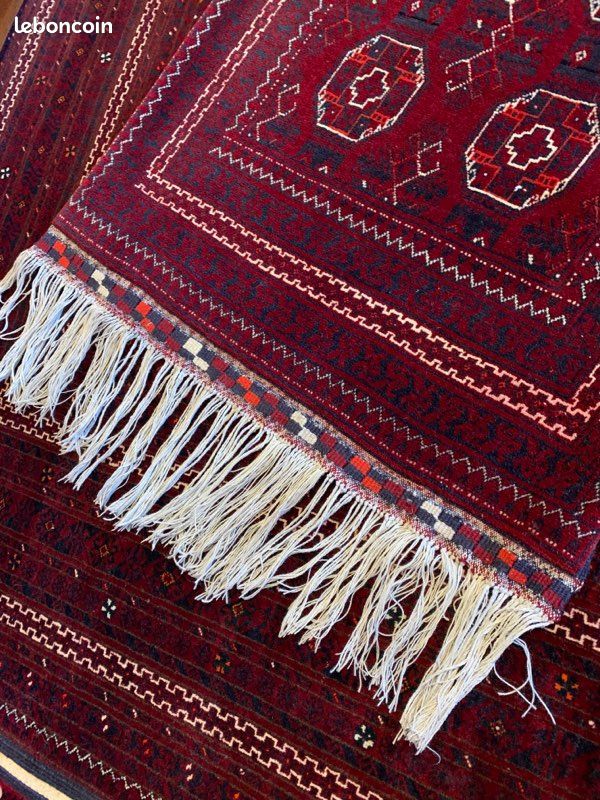 Tapis de couloir , faites par main au moyen orient, en laine , couleur rouge (image 2)