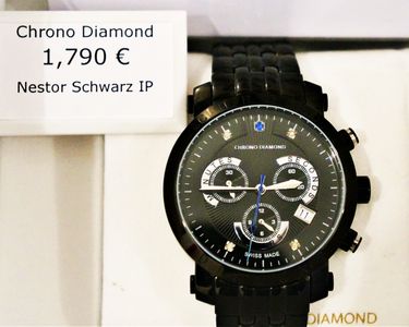Montre Femme Chrono Diamond Swiss Avec Diamants - Dorée, étanche, Neuve Avec étiquettes
