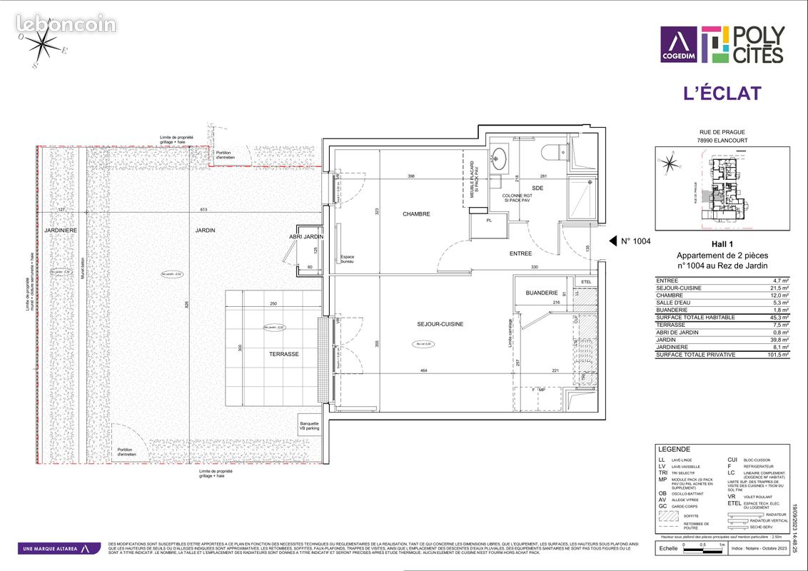 Appartement 2 pièces 45 m² · à Élancourt · 45,3 m² · 906 €