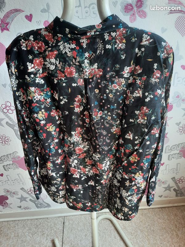 Blouse chemise fleurie Promod Taille 40 femme manches longues