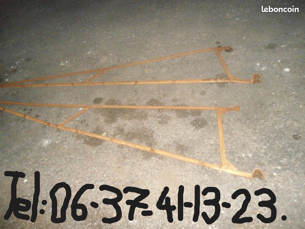 Lot de 2 fermettes légères tubulaires mono-pente en fer pour charpente d’un petit abris cabane hangar (image 4)
