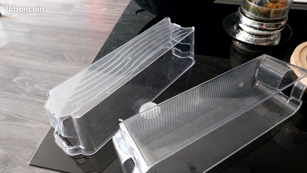 Lot de 2 bacs pvc longueur 37 cms , largeur 11 cms et hauteur 9,6 cms Très solide et Transparents idéal rangements (image 6)