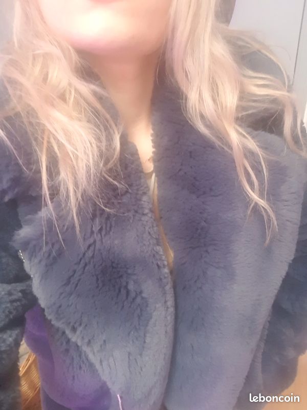 Manteau fausse fourrure bleue ASOS (image 3)