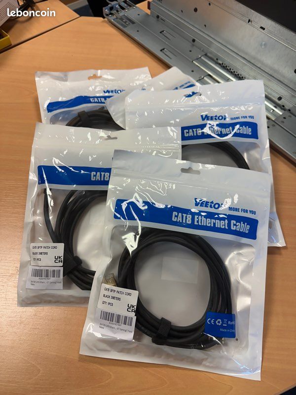 Câble ethernet Veetop catégorie 8, 3 mètres (image 1)