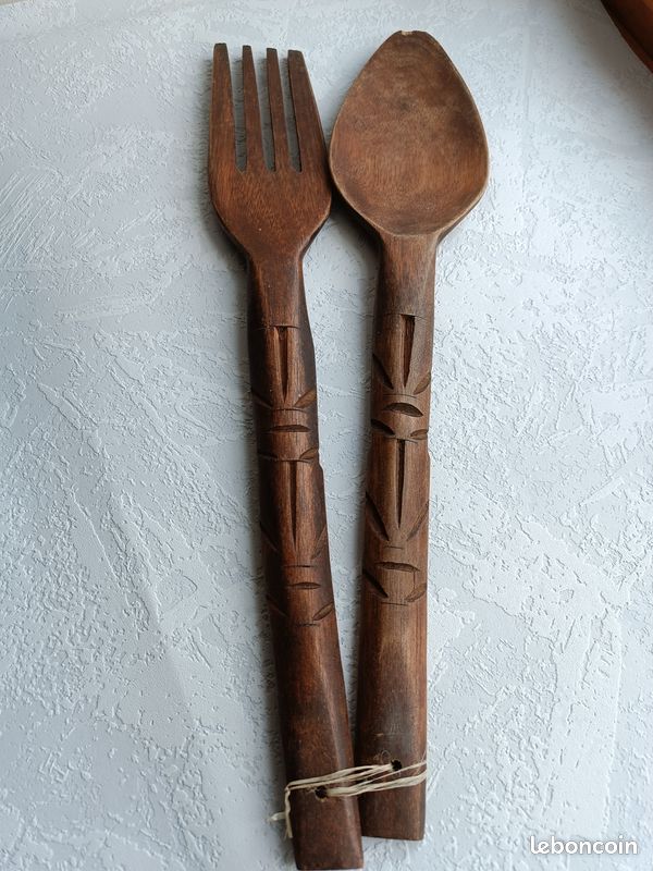 Couverts géants en bois pour crémaillère (image 1)