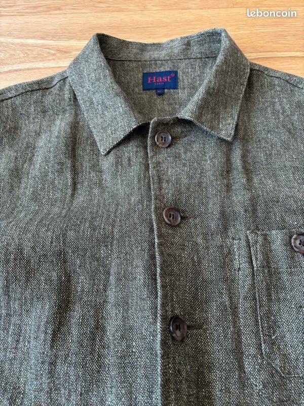 Veste de travail Hast Lin et Coton verte Vêtements